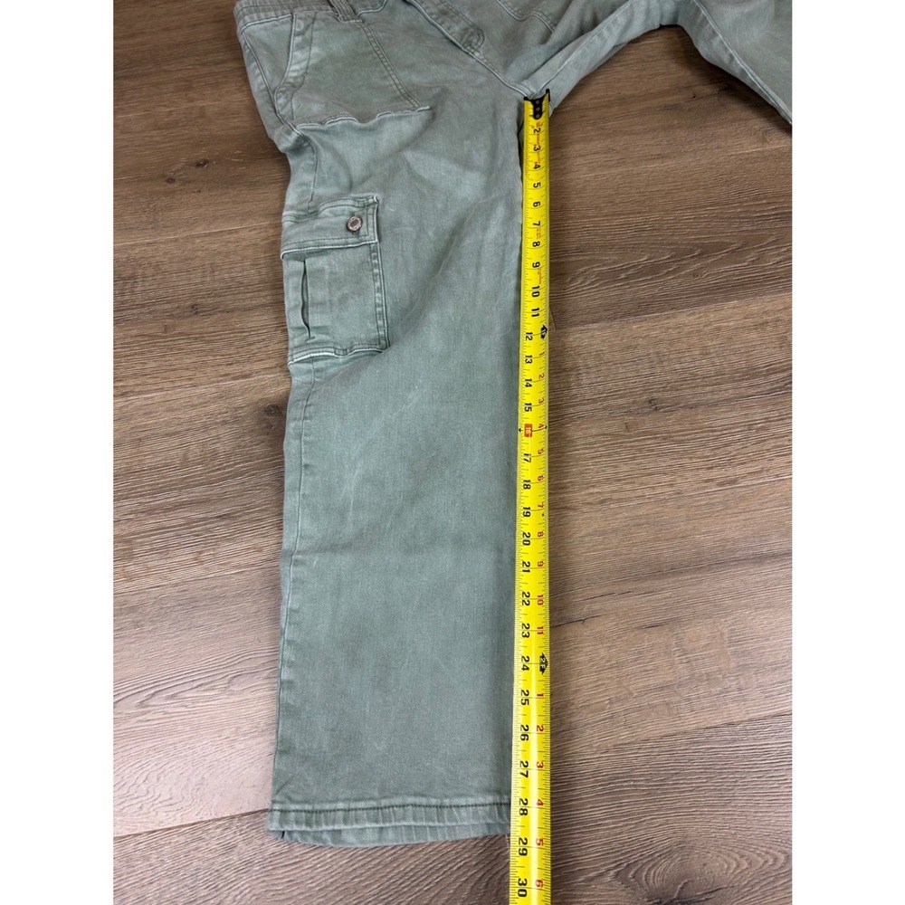 Vervet Los Angeles Sage Green Cargo Pants Straight Leg Stretch V3376AGS Size 31 - Picture 10 of 13